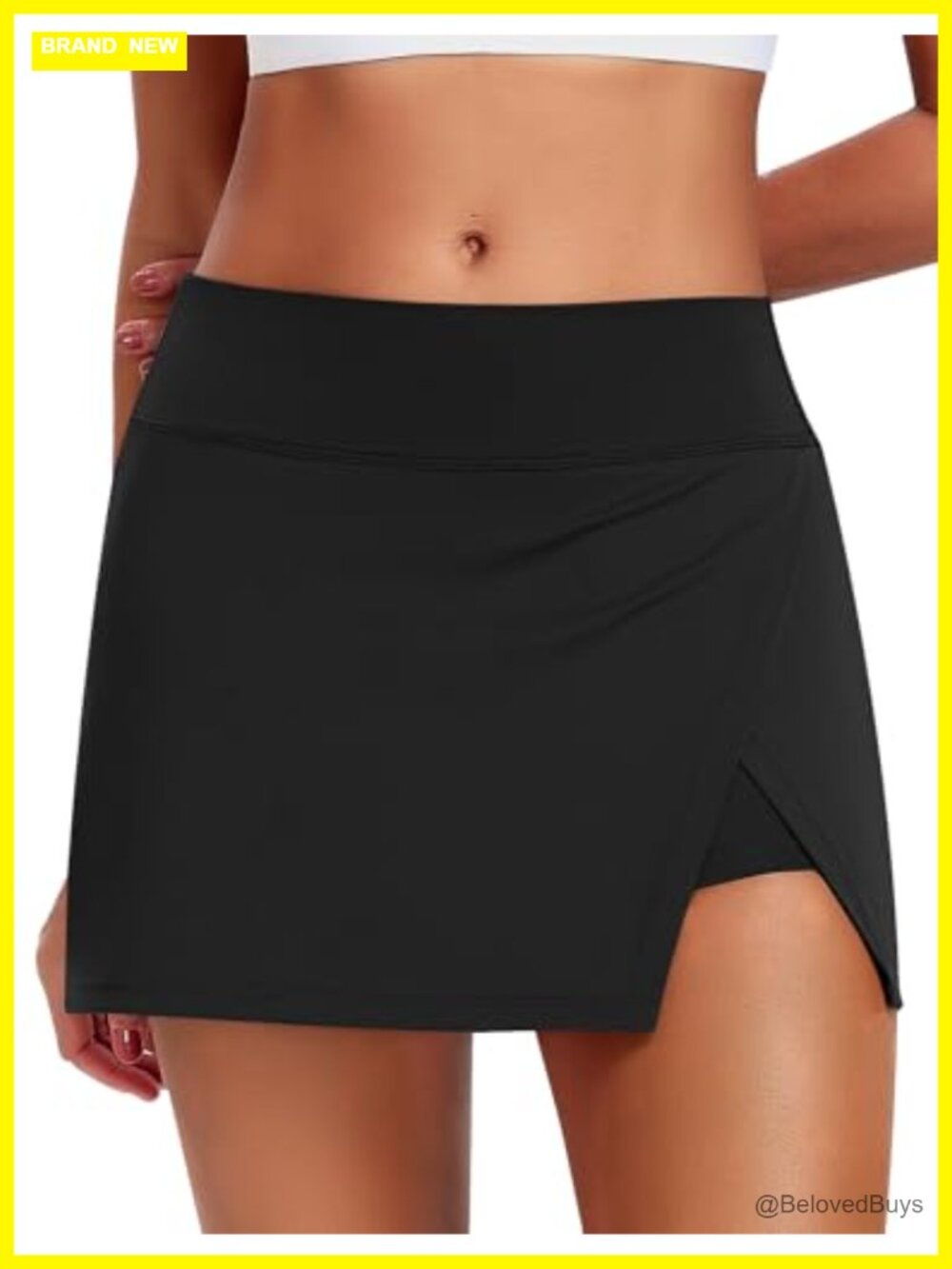 Women's Tennis Skort with Side Slit, Built-in Shorts, High Waisted Golf Skirt